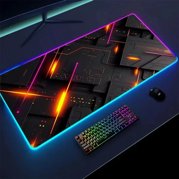 Maxi Tapis de Souris Gaming XXL RGB avec Éclairage LED Multicolore et Surface Antidérapante pour une Expérience de Jeu Immersive – Image 5