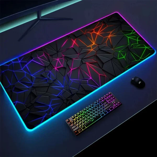 Maxi Tapis de Souris Gaming XXL RGB avec Éclairage LED Multicolore et Surface Antidérapante pour une Expérience de Jeu Immersive – Image 4